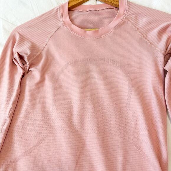 Lululemon Run Swiftly Tech 2.0 Long Sleeve Workout Top Pink Mist Size 4 - Picture 5 of 8